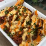 Loaded Fries with Ground Beef and Melted Cheese