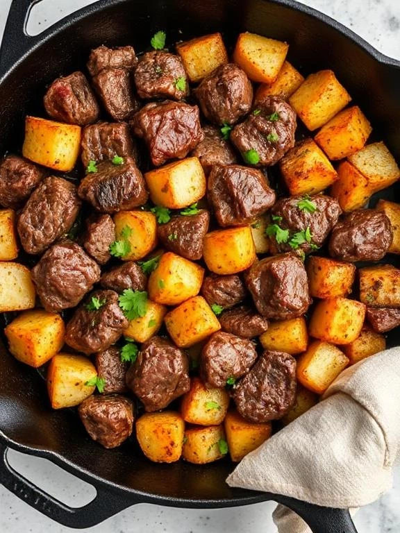 Steak Bites and Potatoes