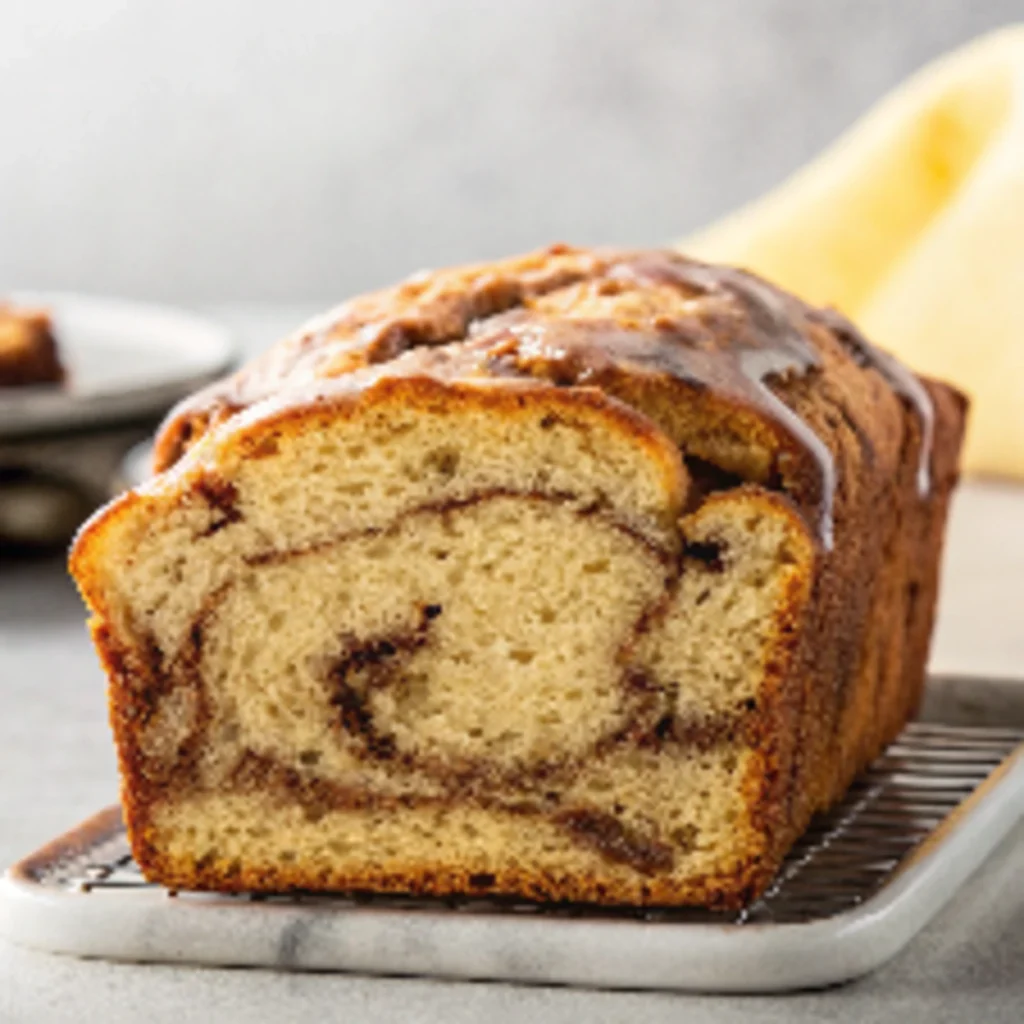 Realistic home-style photo of Cinnamon Banana Bread - Two Classics Combined