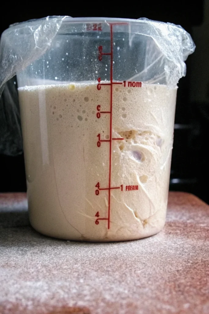 a plastic bag with dough in it