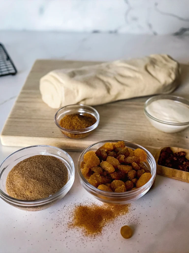 a group of bowls of Vegan Cinnamon Swirl Bread ingredients