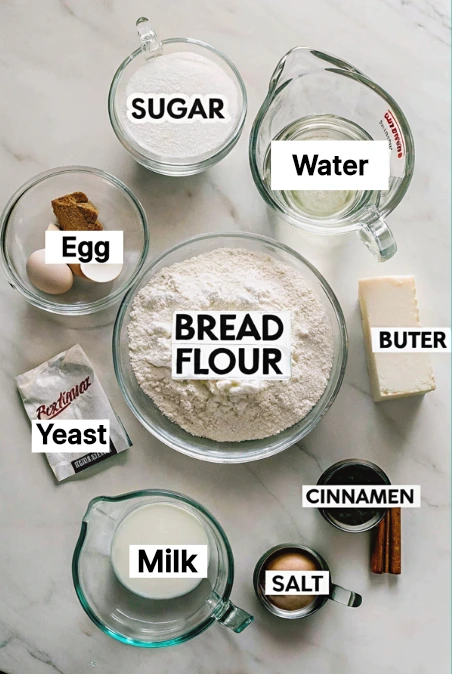 Ingredients for Homemade Cinnamon Swirl Bread